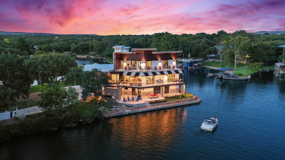 Custom lake-front home in Austin, TX by J. Angelo Design Build