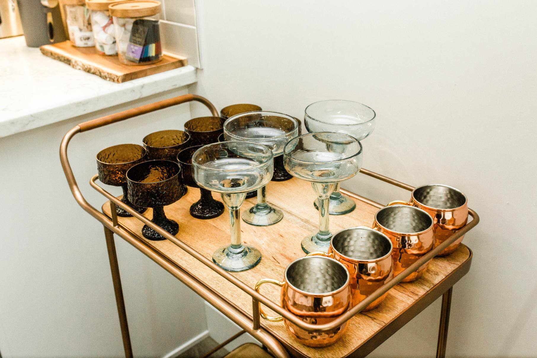 Remodeled kitchen bar cart details by J. Angelo Design Build