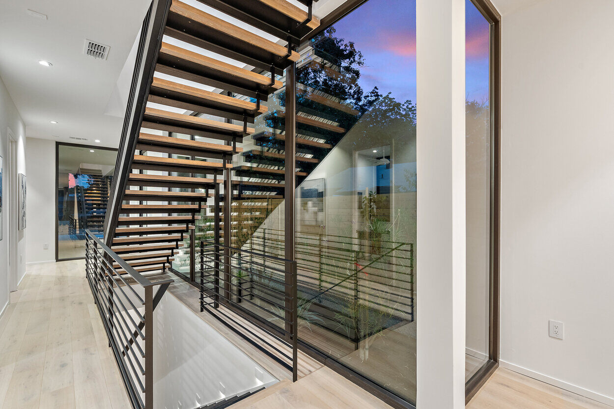 Staircase in custom home by J. Angelo Design Build in Austin, TX